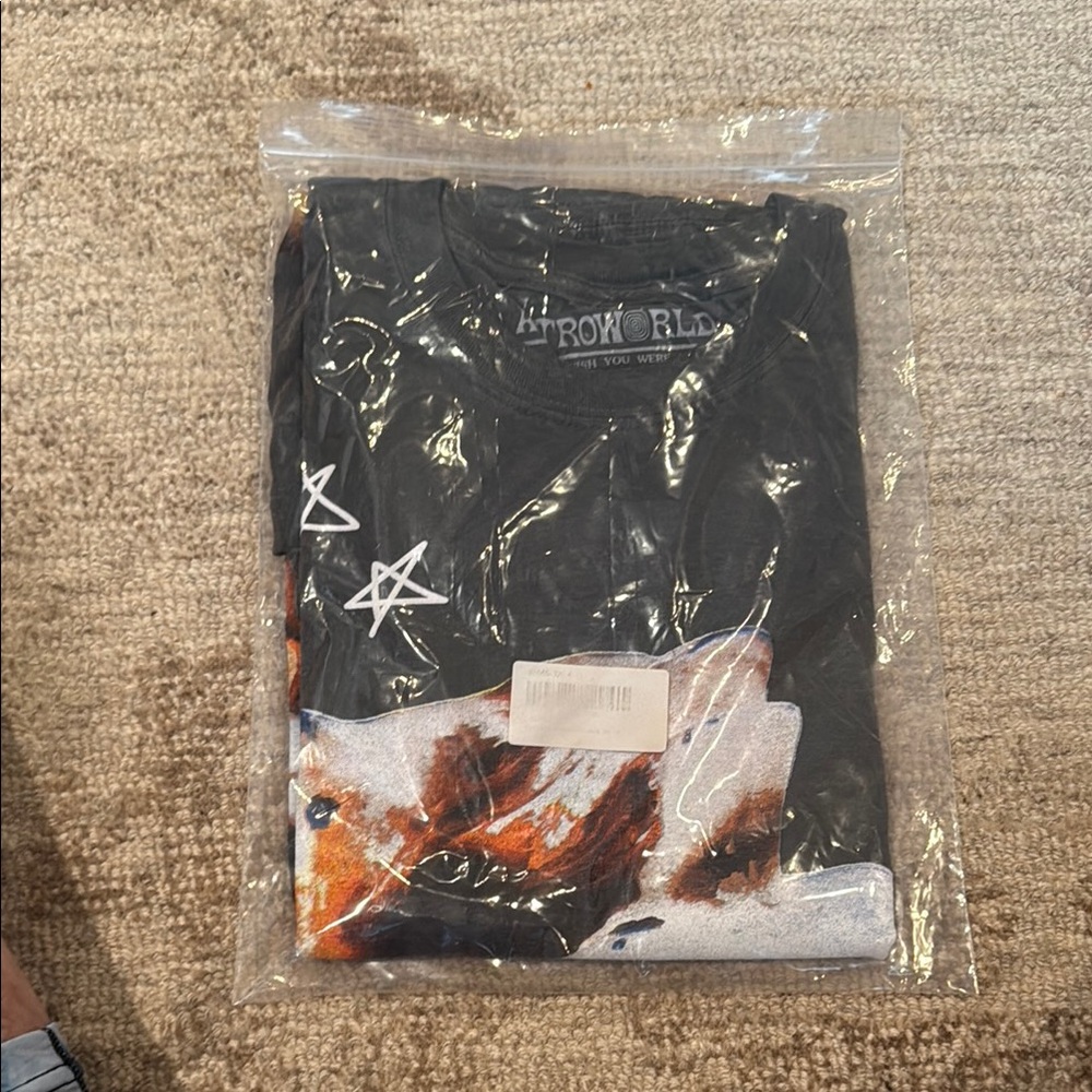 Travis Scott Black and Orange Short Sleeve Tee